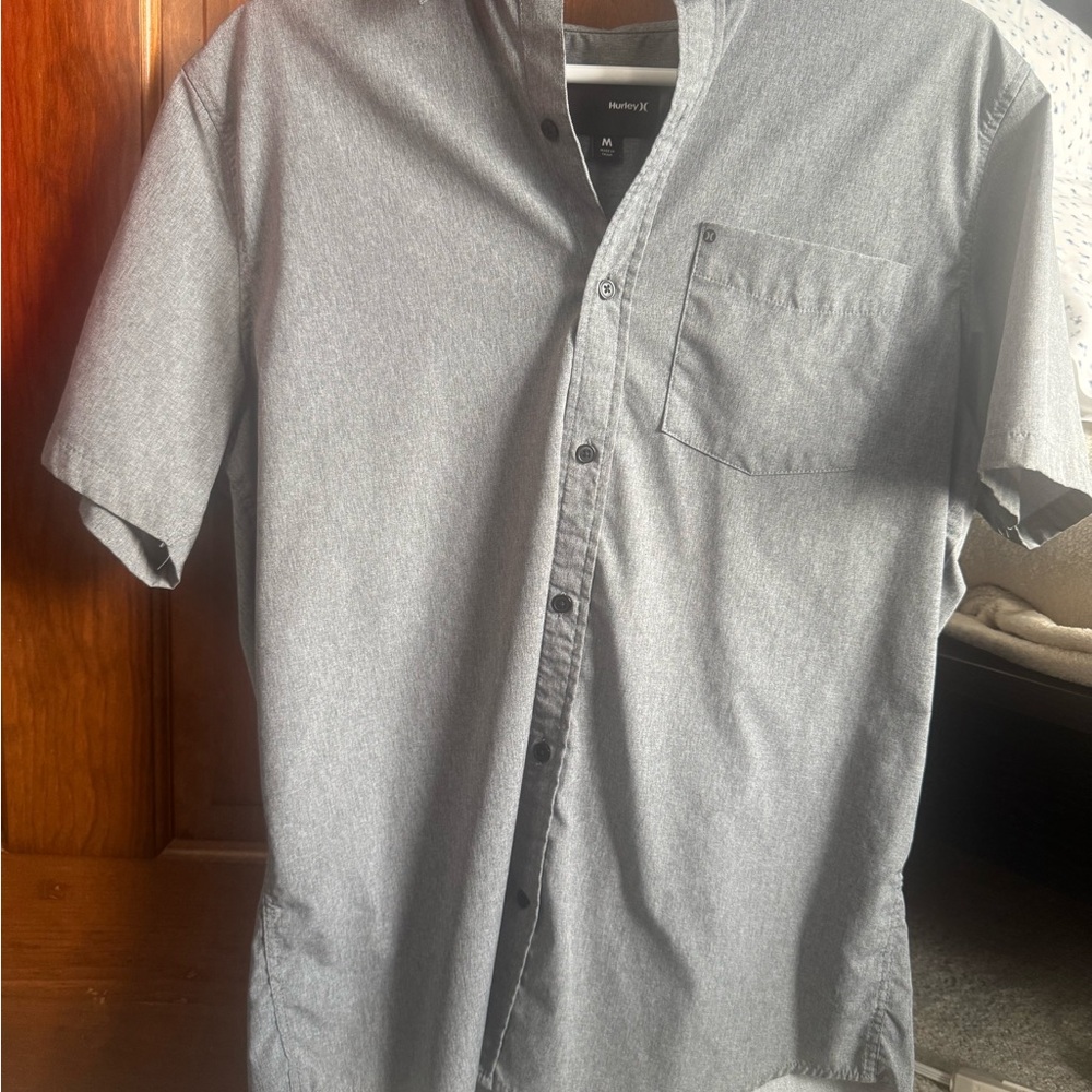 Hurley Men's Charcoal Button Down Shirt